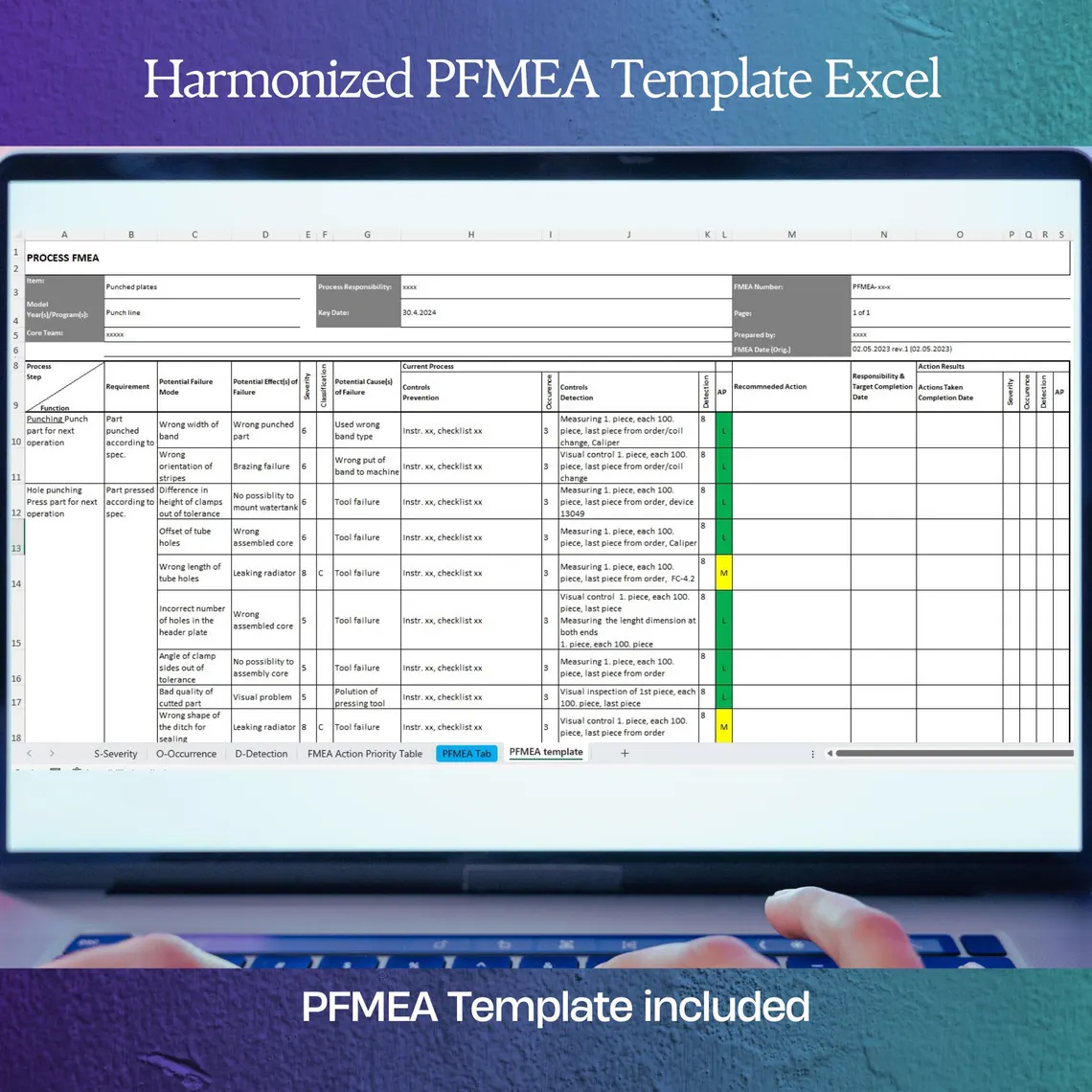 Harmonized PFMEA Template Excel