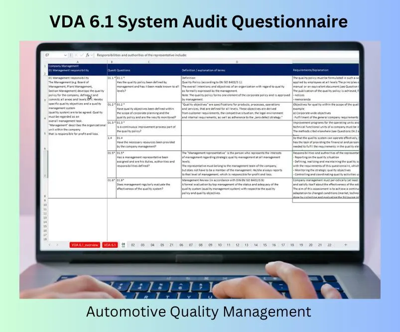 VDA 6.1 System Audit Questionnaire
